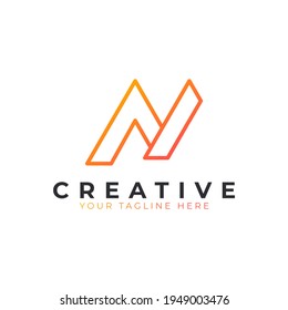 Initial Letter N line logo design. Geometric Line Style. Graphic alphabet symbol. Usable for Business and Branding Logos. Flat Vector Logo Design Ideas Template Element. Eps10 Vector