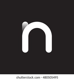 Initial Letter n Linked Circle Lowercase Logo Black & White