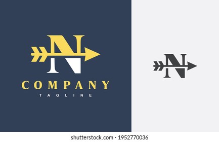 initial letter N logo arrows	