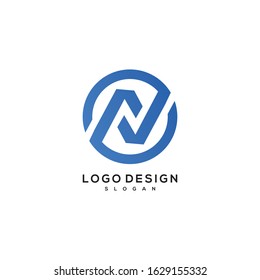 Initial Letter N Logo Circle Vector Designs