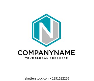 initial letter N logo design templet element