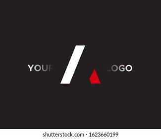 Initial Letter A N Logo Design template with Red color
