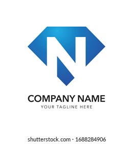 letra inicial n Diseño del logotipo