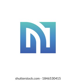 Initial letter N logo design template elements, linear style monogram, line art illustration