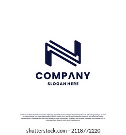 initial letter N logo design monogram for your business