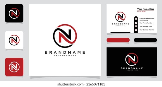 Initial Letter N Logo Design vector Template. Creative N Logo Design with business card design template