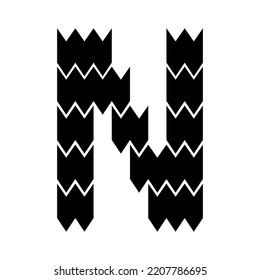 Diseño del logotipo de la letra inicial N.