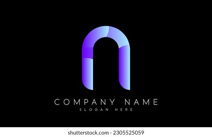initial letter n logo design vector template