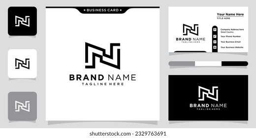 Initial Letter N Logo Design vector Template. Creative N Logo Design with business card design template