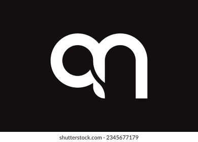 Initial letter a n logo design template on black background