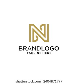 Initial Letter N Logo Design vector Template	