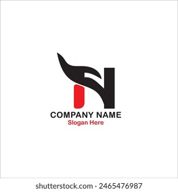 Initial Letter N logo, N logo Design.