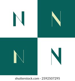 Initial Letter N Logo Design vector Template
