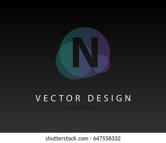 Initial Letter N Logo design vector with Circle