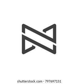 Initial letter N logo design