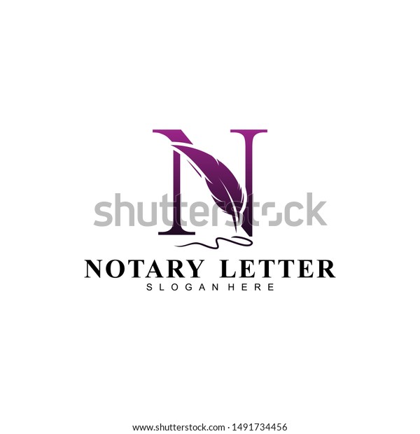 Initial Letter N Logo Feather Luxury Stock Vector (Royalty Free) 1491734456