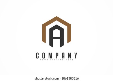 Initial Letter N and A Logo, Geometric hexagonal Line, usable for cunstruction and business logos, Flat Design Logo Template, vector illustration