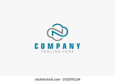 Initial Letter N Logo.  Geometric Hexagonal Line isolated. Usable for Business, Building and Technology Logos. Flat Vector Logo Design Template Element.
