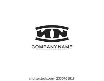 Anfangsbuchstaben N Logo. Geometrischer Shape-Letter NN HN einzeln auf weißem Hintergrund. Für Logos für Sport, Business und Technologie geeignet. Flaches Vectorlogo-Design-Vorlagenelement