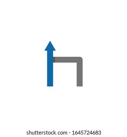 Initial letter N logo with grow up shape for growing success business company, ui and ux, website or mobile application. Connected arrow up, growth, progress integrate and success concept.