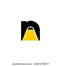 initial letter N logo with lamp