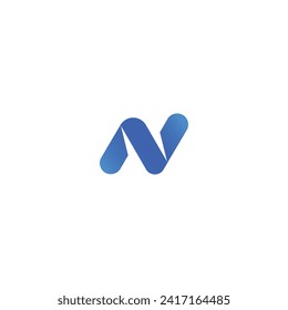 Initial Letter N logo Minimalist  N icon vector