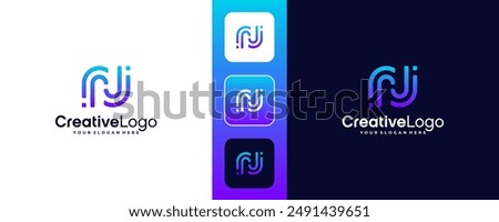 Initial letter N logo modern design
