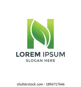 logotipo de la letra inicial N. logotipo de naturaleza. adecuado para su empresa 