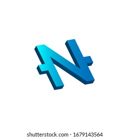 initial letter n logo prospective blue