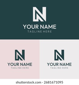 Initial Letter N Logo Simple Logo for Alphabet N