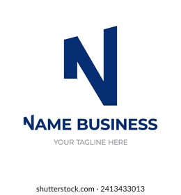 Initial Letter N Logo. Suitable for business, company or organization. Modern vector logotype design template element, sign.