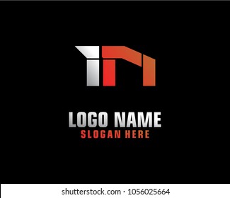 Initial letter I N logo template vector