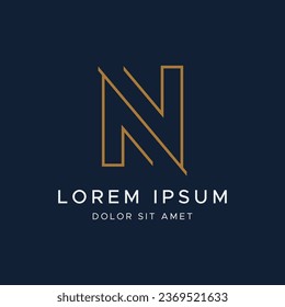 Initial letter "N" logo with unique and creative geometry. Logo for business, brand, business card or identity.