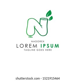 Initial letter N logo vector design template with white background and shades of green color. Can be used for company logo or symbol