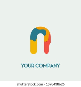 Initial letter N logo vector design template. Initial N minimalist logo template vector Paper cut style.