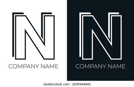 Initial letter n logo vector design template. Creative modern trendy n typography and black colors.