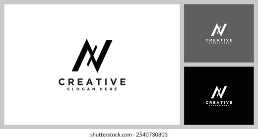 initial letter n logo vector design