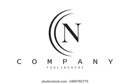 Initial letter N logo and wings symbol. Wings design element, initial Letter N logo Icon, Initial Logo Template