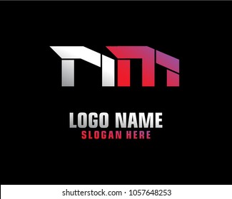 Initial letter N M logo template vector