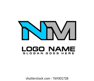 Initial letter N & M logo template vector