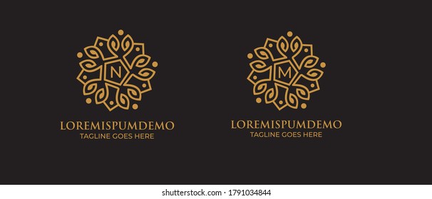 
Initial letter N M  Luxury Logo template. Elegant line art  Letter emblem . Retro Vintage 
 or Logotype Vector Monogram design elements trendy linear style floral badge 
fashion, beauty and jewelry 