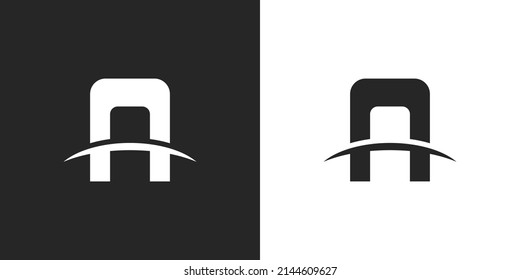 letra inicial A o N moderna concepto de vector de diseño de logotipo