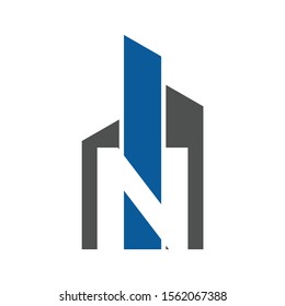 initial letter N modern logo vector