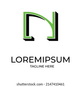Initial Letter N  modern logo design