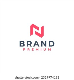 initial letter n modern logo design