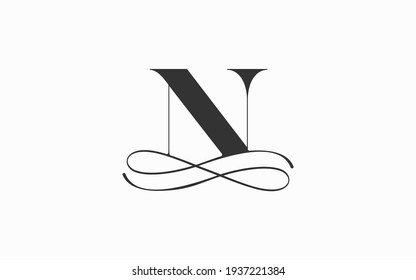 Initial Letter N monogram logo design