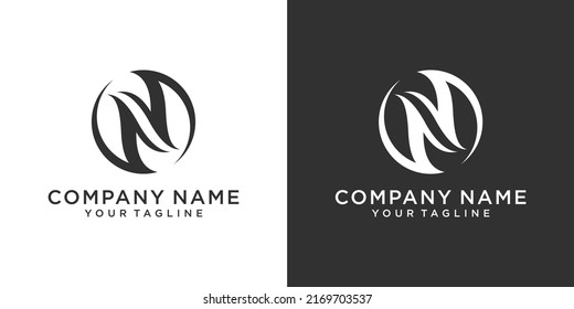 Initial letter N monogram logo design vector.