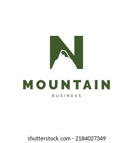 Initial letter N mountain icon logo design inspiration