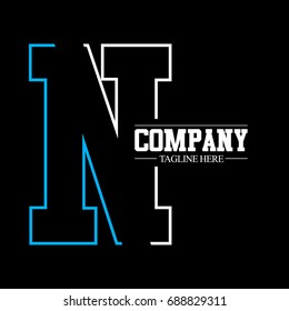 Initial Letter N NI Logo Icon Design Template Element