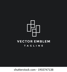 Initial letter N NN  minimal monogram art logo, white color on black background.